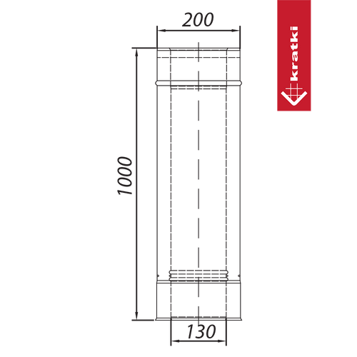 ADAM GAS Ø130/200mm Concentric Flue Pipe – 1000mm