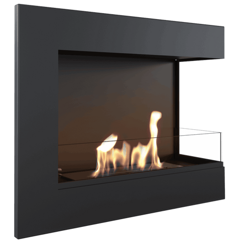 Delta L-Shape Wall Mounted Bioethanol Fireplace – Right Sided