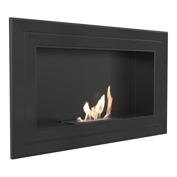 JULIET 1100 Black Wall Mounted Bioethanol Fireplace