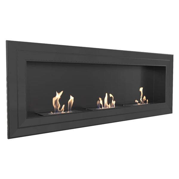 JULIET 1800 Black Wall Mounted Bioethanol Fireplace