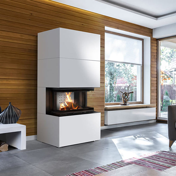 NBC Easy Box Modular Fireplace – Steel Casing Bianco – Lift-Up Door – 7kW