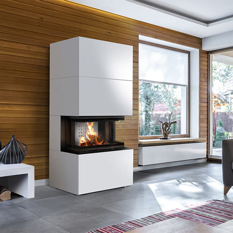 NBC Easy Box Modular Fireplace – Steel Casing Bianco – Lift-Up Door – 7kW