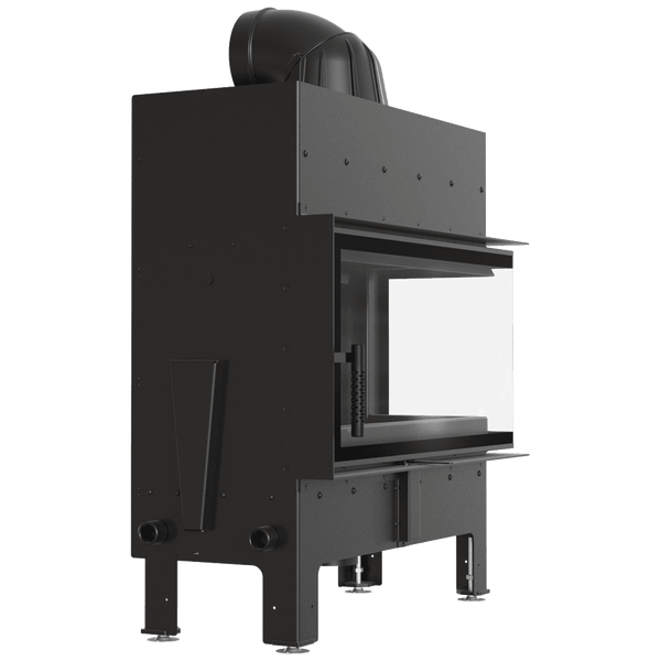 Floki L-Shape Right Sided Wood Burning Fireplace Insert – 12kW