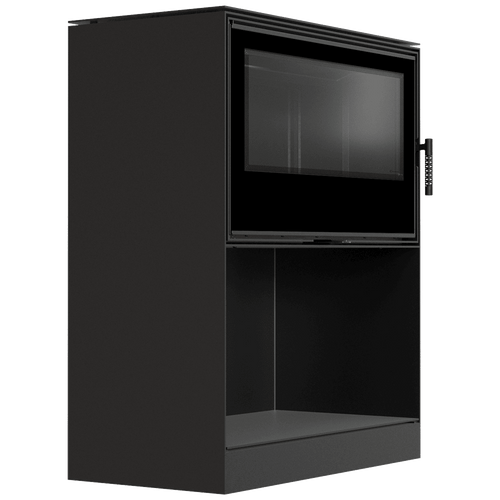 Kari 95 Wood Burning Steel Stove – 14kW - Built In Log Storage