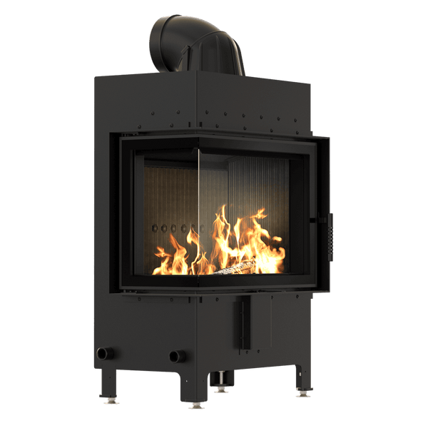 Lucy L-Shape Left Sided Wood Burning Steel Fireplace Insert – 12kW