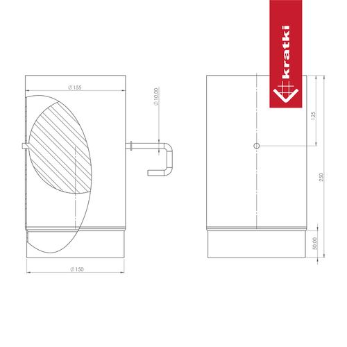 Damper Ø 150 black