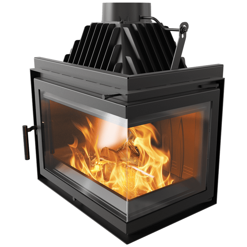 Simple BS L-Shape Right Sided Wood Burning Fireplace Insert – 15kW