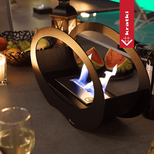 Echo Freestanding Bioethanol Fireplace - Black