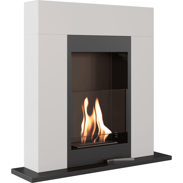 WHISKEY Freestanding Bioethanol Fireplace – White