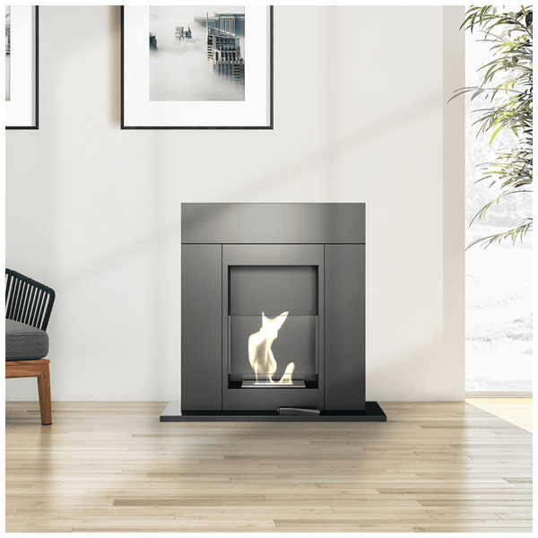 WHISKEY Freestanding Bioethanol Fireplace – Black