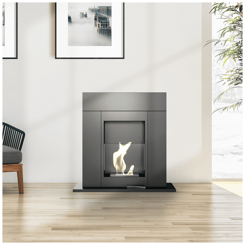 WHISKEY Freestanding Bioethanol Fireplace – Black