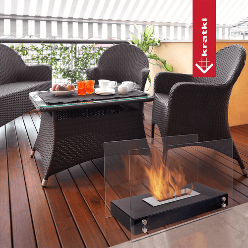 Hotel Freestanding Bioethanol Fireplace – Black