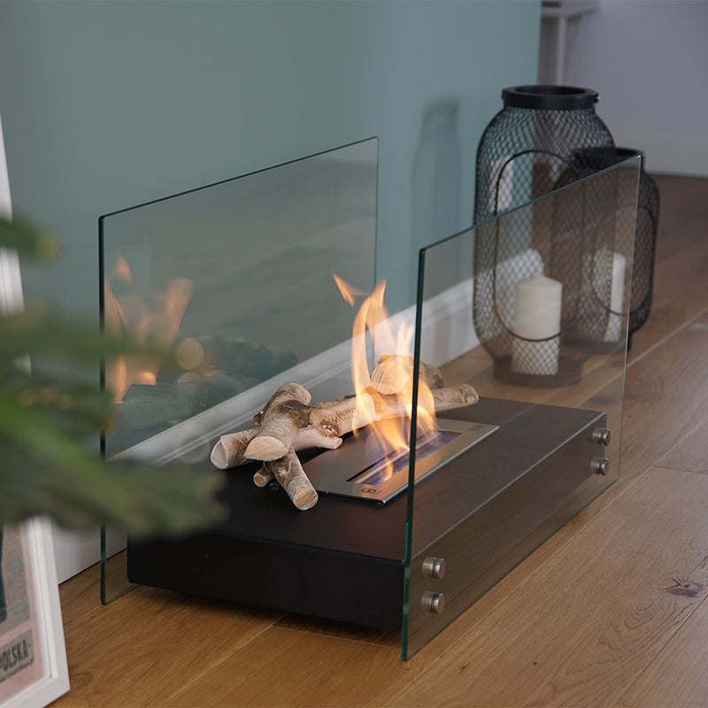 Hotel Freestanding Bioethanol Fireplace – Black