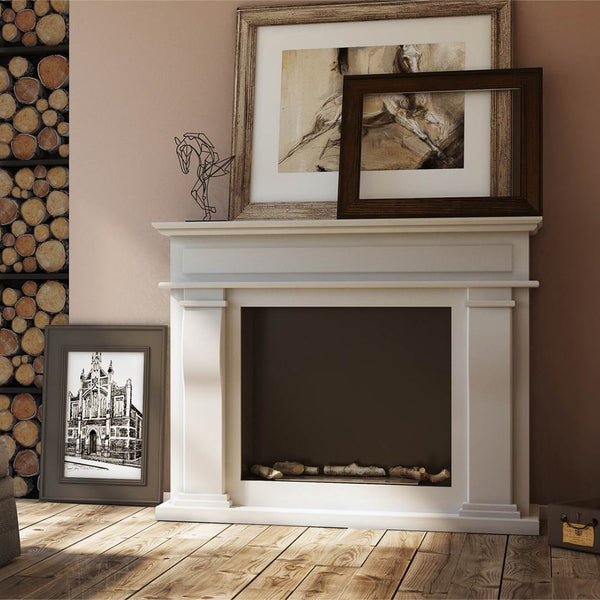 October Bioethanol Fireplace & Surround - White