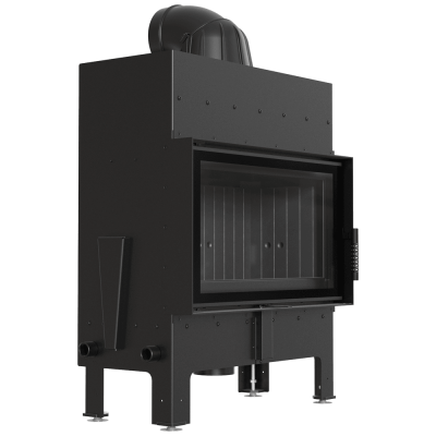 Steel fireplace KRATKI FLOKI M 10 kW Ø 200 black thermotec lining