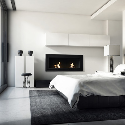 Wall mounted Bioethanol fireplace JULIET 1500 TÜV black