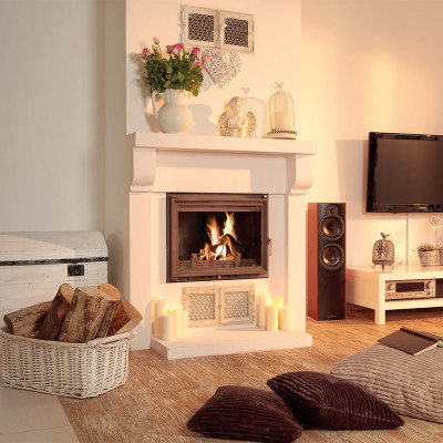 Cast iron fireplace ZUZIA left 15 kW Ø