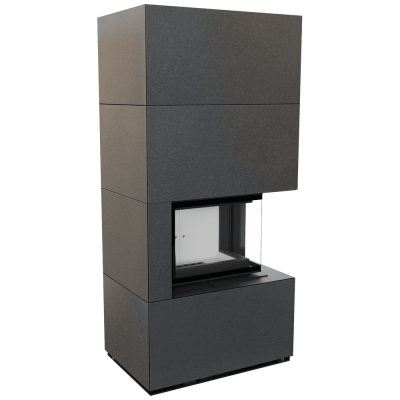 Modular fireplace FLOKI right-sided 8 kW Ø 160 granite panels INDIAN