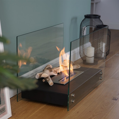 Freestanding Bioethanol fireplace HOTEL black TÜV