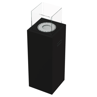 Freestanding bioethanol fireplace TOWER black