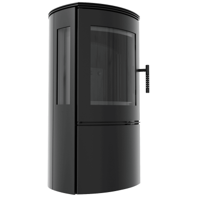 Wood burning steel stove KRATKI FALCON VIEW Ø 150 10 kW black thermotec