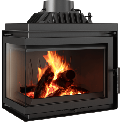 Cast iron fireplace KRATKI SIMPLE left 8 kW Ø 150