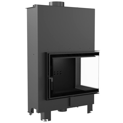 Water heating fireplace MBA Right 17 kW Ø 200 black thermotec