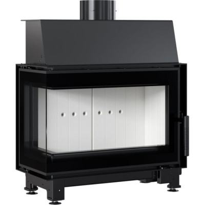 Steel fireplace SIMPLE left 6 kW Ø