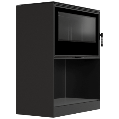 Wood burning steel stove KRATKI KARI 95 Ø 180 14 kW recess for wood black thermotec