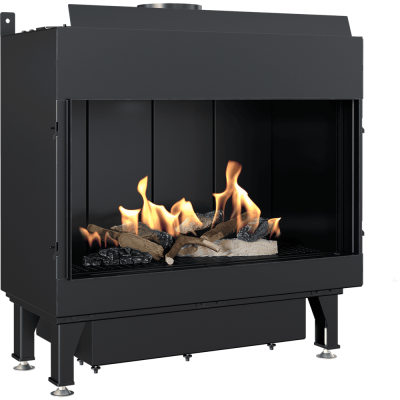 Gas Fireplace KRATKI LEO 70 front facing propane butane ∅ 100/150 6,1 kW