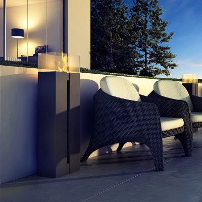Freestanding Bioethanol fireplace ROMEO black TÜV