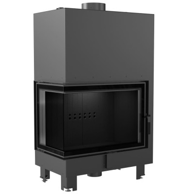 Water heating fireplace MBA Left 17 kW Ø 200 black thermotec