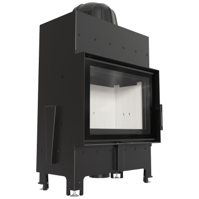 Steel fireplace FLOKI right 8 kW Ø 160 black