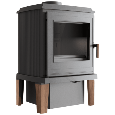 Freestanding cast iron stove KRATKI K11 Ø150 with wooden legs