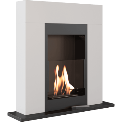 Freestanding Bioethanol fireplace WHISKEY TÜV white