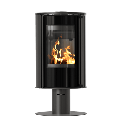 Steel stove on pedestal KRATKI ERIK Ø 150 5,5 kW black thermotec