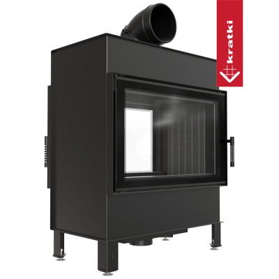 Steel fireplace LUCY TUNNEL 14 kW Ø 200 black