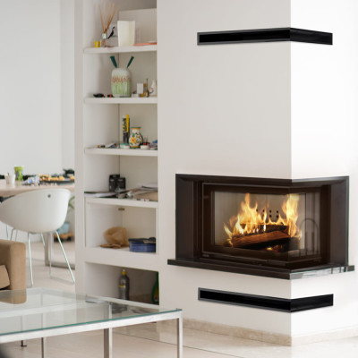 Steel fireplace VNP 610/430 9 kW Ø 200 Lift-up black