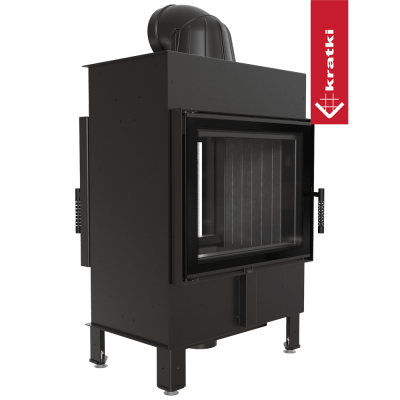 Steel fireplace LUCY TUNNEL 12 kW Ø 200 black
