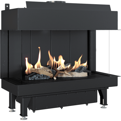 Gas Fireplace KRATKI LEO 70 triple glazing propane butane ∅ 100/150 6,1 kW