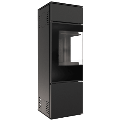Wood burning steel stove KRATKI REN/S left Ø 150 7 kW black thermotec