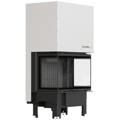Steel fireplace KRATKI REGNOR 800/400 8 kW Ø 200 3-sided, black thermotec