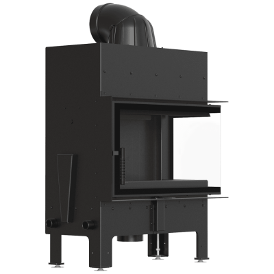 Air fireplace FLOKI M right with black thermotec and closing