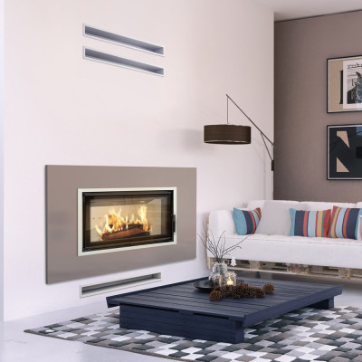 Steel fireplace LUCY 16 kW Ø 200 black