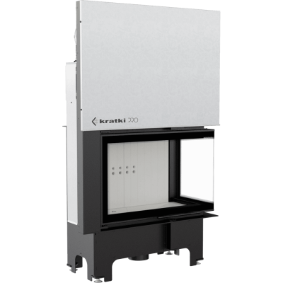 Steel fireplace VNP 810/410 14 kW Ø 200 Lift-up black