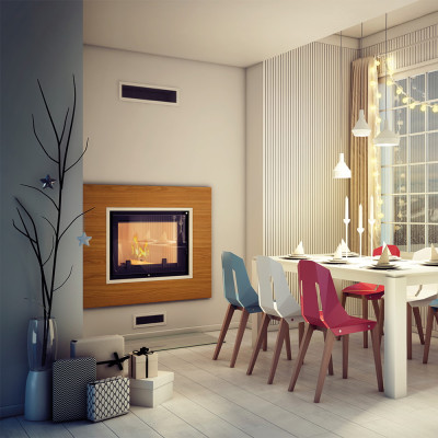 Water heating fireplace AMELIA DECO 15 kW Ø