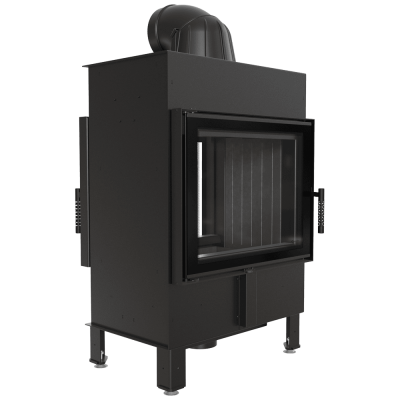 Steel fireplace KRATKI LUCY TUNNEL 12 kW Ø 200 black thermotec