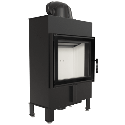 Steel fireplace LUCY SLIM left 8 kW Ø
